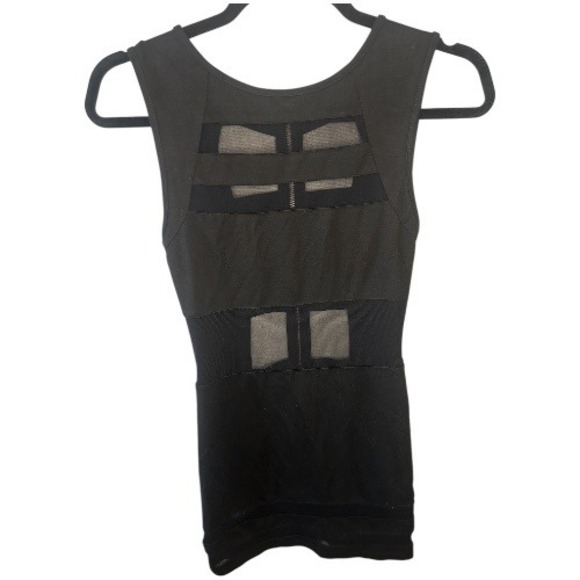 BLVD Dresses & Skirts - BLVD Black Bodycon Mini Dress Small Mesh Cutout Zip Back